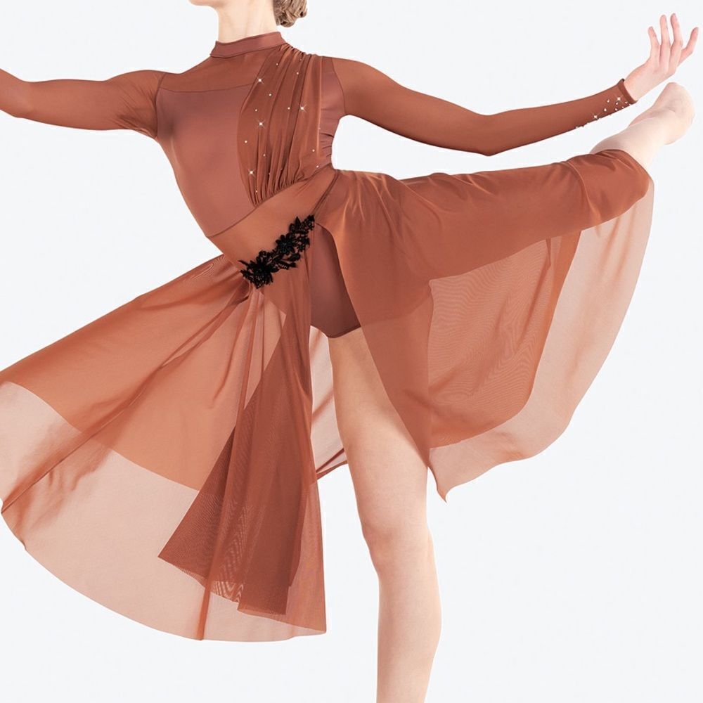 Revolution chai lyrical dance rhinestoned dress LIMITLESS RC22811 Orange LC